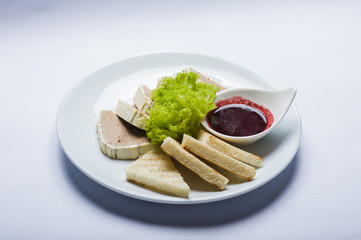 Tasty dishes of eastern european cuisine isolated