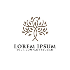tree luxury logo design concept template