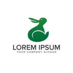 rabbit logo design concept template