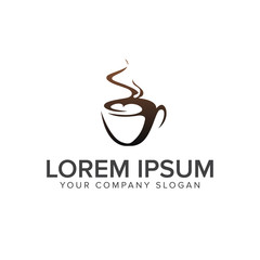 Drink Coffee logo design concept template