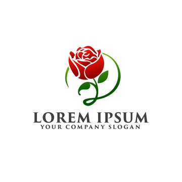 roses logo design concept template