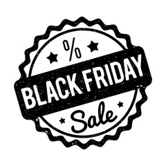Black Friday rubber stamp black on a white background.
