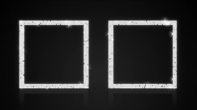 Two Glamour Shimmering Square Boxes Loop with Matte
