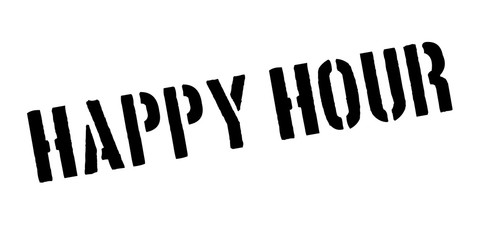 Happy Hour rubber stamp. Grunge design with dust scratches. Effects can be easily removed for a clean, crisp look. Color is easily changed.