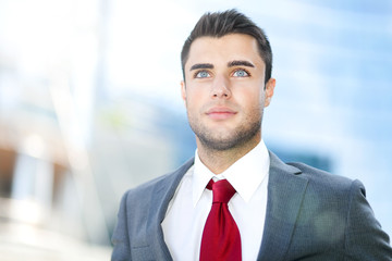 Fototapeta premium Confident businessman outdoor