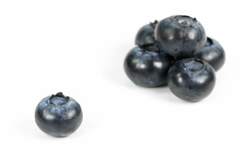 fresh blueberries isolated on white background