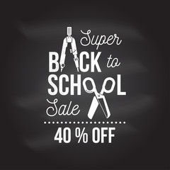 Back to School design on the chalkboard