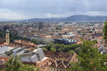 Fototapeta premium Panoramic view to Graz, Austria