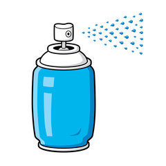 Blue paint spray can vector isolated.