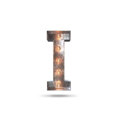 I METAL LETTER WITH LIGHT BULBS 