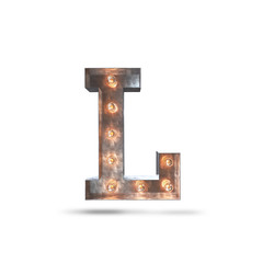 L METAL LETTER WITH LIGHT BULBS 