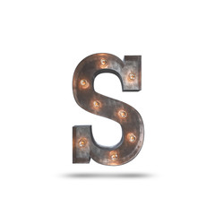 s METAL LETTER WITH LIGHT BULBS 