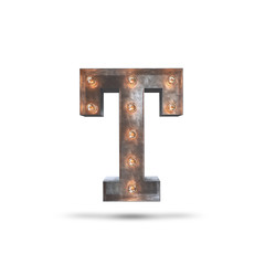 t METAL LETTER WITH LIGHT BULBS 