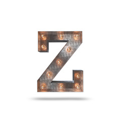 z METAL LETTER WITH LIGHT BULBS 