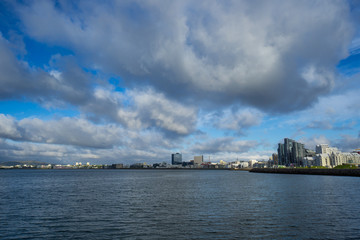Iceland - Skyline of Reykjavik from the ocean