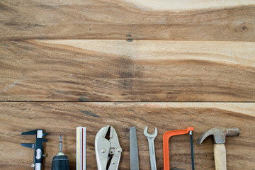 Work Tools frame on wood