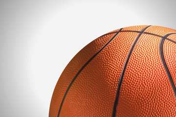 The rough surface of the basketball.Clipping path.
