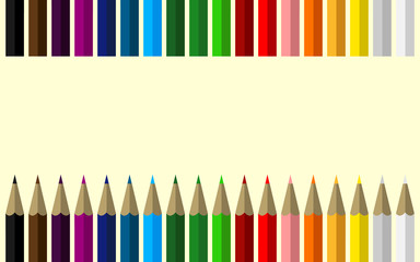 Obraz premium Set of Colored Pencils in a Row with Space for Your Content Inside