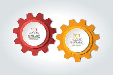 Two elements chart, scheme, diagram. 2 Infographic template.