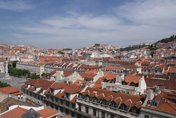 Fototapeta na wymiar Blick auf Lissabon vom Fahrstuhl Elevador de Santa Justa Lift