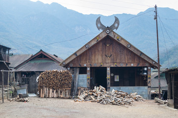 Nagaland traditional house, India