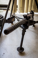 Fototapeta premium Old-fashioned war machine gun 