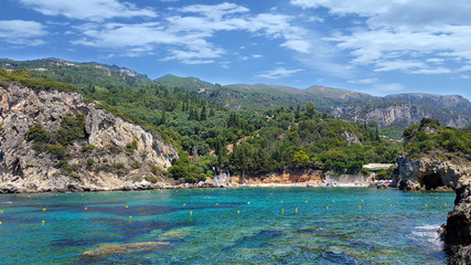 amazing bay in Paleokastritsa on Corfu island, Greece