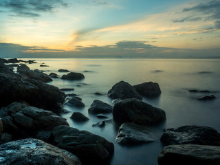 sunrise at the rock beach