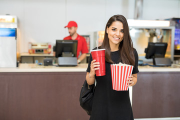 Happy woman at the movie theater © AntonioDiaz