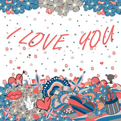 The concept of the romantic symbols and signs.