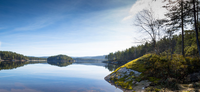 Lake view at Hornnes, Aust Agder, Norway