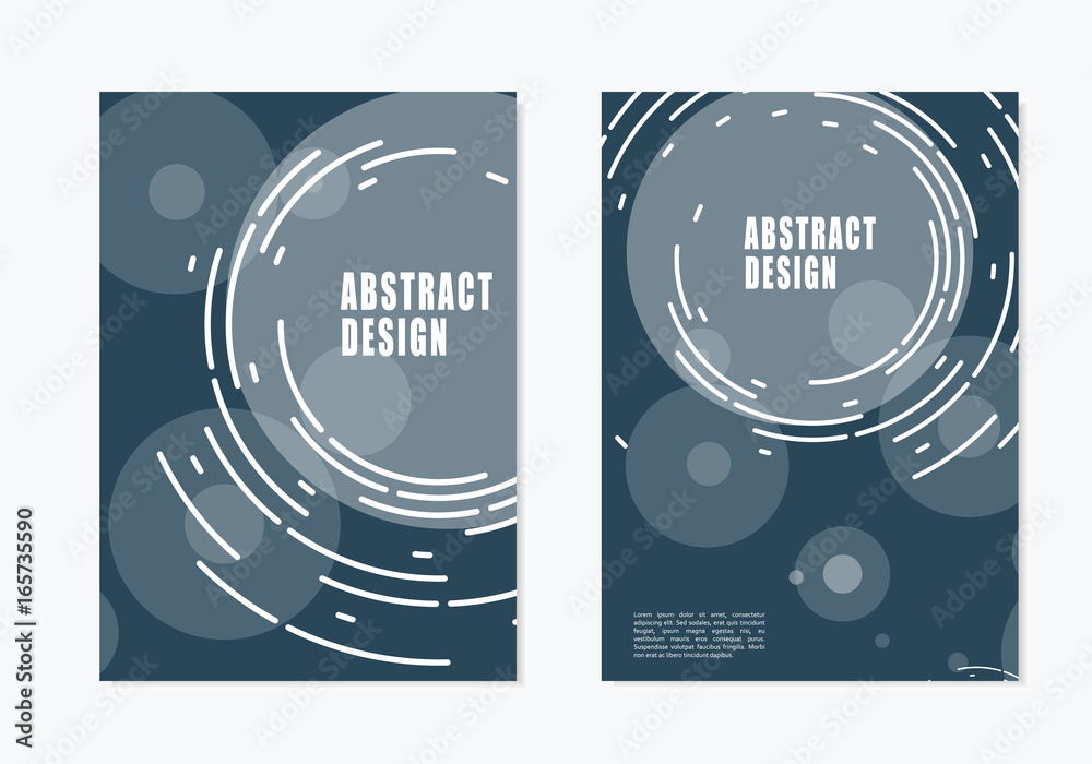 Poster business vector set. brochure template cover design with abstract twirl circle design