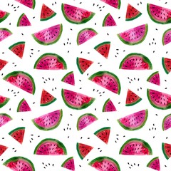 Watercolor Watermelon Seamless Repeat Pattern