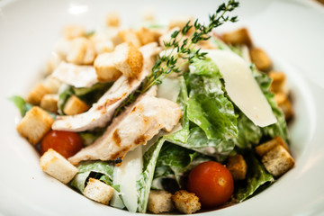 Caesar salad on a plate
