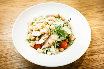 Caesar salad on a plate