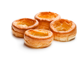 Yorkshire  puddings isolated on white background
