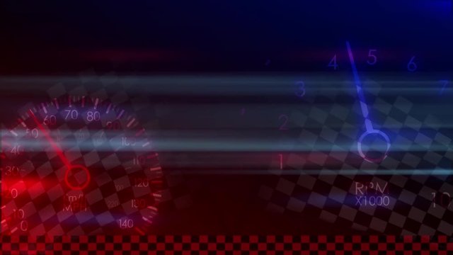 Loop-Ready Racing Flags Waving Speedometer Seamless Loop Motion Background  2
