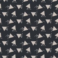 Obraz premium Geometric abstract triangle seamless dark gray vector texture.
