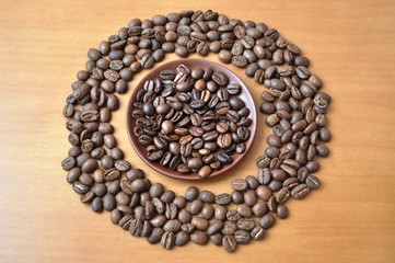 Coffee beans on the table