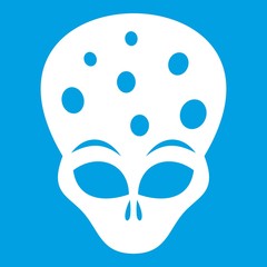 Extraterrestrial alien head icon white