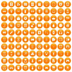 100 app icons set orange