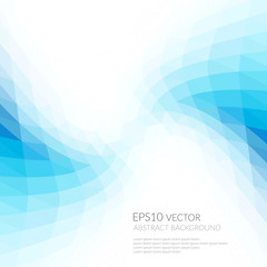 Abstract background in shades of blue. Movement of geometric forms.