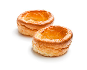 Yorkshire  puddings isolated on white background