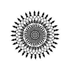 Round graphic, geometric decorative, mandalas or henna design in vector.