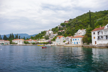 Fototapeta na wymiar a tiny fishing village on the shore of the Mediterranean sea
