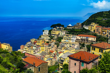 Obraz premium Italy. Cinque Terre (UNESCO World Heritage Site since 1997). Riomaggiore town (Liguria region)