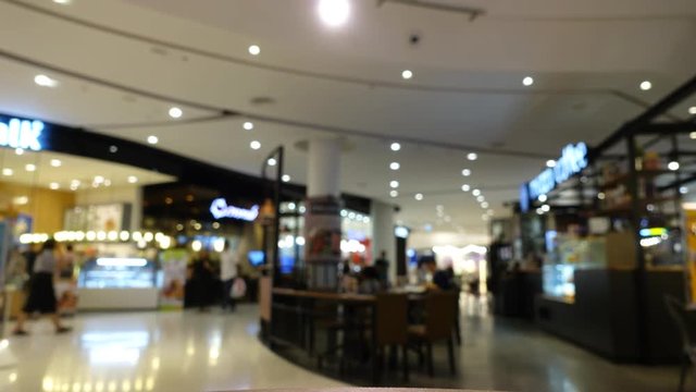 Shopping mall, cafe and people moving, Time lapse