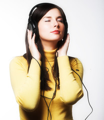 woman listening music