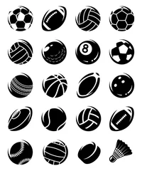 Cercles muraux Sports de balle Jeu de balles de sport. Vecteur