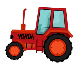 cartoon isolated farm vehicle - tractor - illustration for children